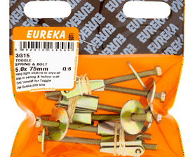 Eureka 6 x Toggle Spring and Bolt 75 x 5 x 5 mm