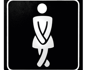 Parrot Products Ladies Toilet Sign White and Black 150 x 150 mm