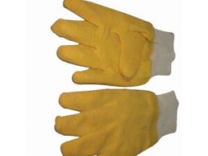 Gloves Latex Brick Yellow 50mm Knit Cuff