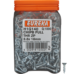 Eureka H1G140 3.5 x 16 mm Chipboard Screw Zinc 1000 Pack