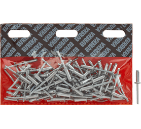 Eureka 100 x Aluminium Open Blind Rivets 4.8 x 15 mm
