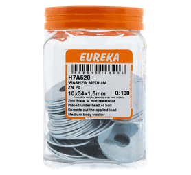 Eureka 100 x Medium Washers 10 x 34 x 1.5 mm