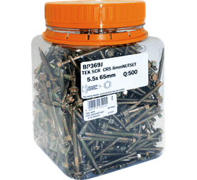Grip 5.5 x 65 mm Tek Screw Hex coarse 500 Pack