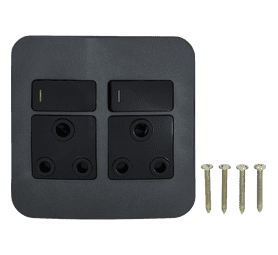 Veti Switch Plug Double - Black/Gm (100 x 100mm)