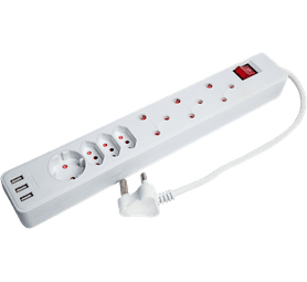 PowerWorx 7 Way Multi-plug White - Exclusive to Build and Fix