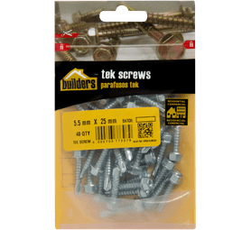 Build and Fix 40 x Threaded Hex Screws 5.5 x 25 mm