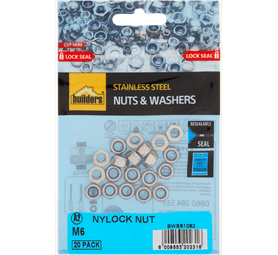 Build and Fix 20 x 6mm Stainless Steel Nylock Nuts