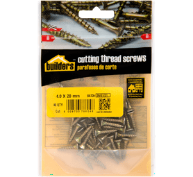 Build and Fix 40 x Cut Thread Screws 4 x 20 mm