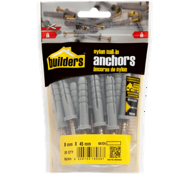 Build and Fix 20 x Nylon Nail in Anchors 8 x 45 mm