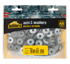 Build and Fix EVA 200 x Bond Washers Silver 6.0 x 19 mm
