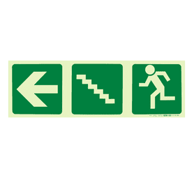 Parrot Products Photoluminescent E19 Arrow Left and Stairs Going Up and Running Man Sign Green 190 mm