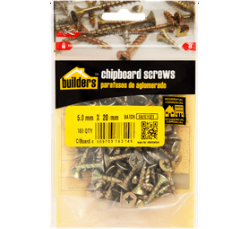 Build and Fix 100 x Chipboard Screws 5 x 20 mm