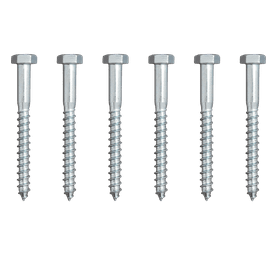 Eureka 1CC60U 8 x 75 mm Coach Screw Galvanised 6 Pack