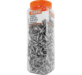 Eureka 500 x Aluminium Open Blind Rivets 4 x 12 mm
