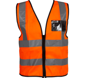 Pioneer Reflective Vest with Zip and ID Pouch Orange 2 XL