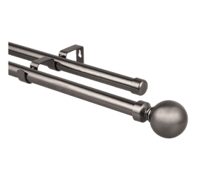 Design House Double Ball Curtain Rod Grey 3000 mm
