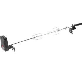 Megamaster Universal Rotisserie Kit with Stainless Steel Rod Black
