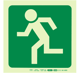 Parrot Products Photoluminescent E28 Running Man Facing Left Sign Green 190 mm