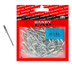 Rutherford 100 x Countersunk Aluminium Rivets 12 x 4 mm