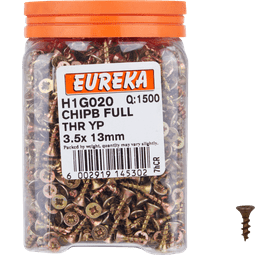 Eureka H1G020 3.5 x 13 mm Chipboard Screw Full 1500 Pack