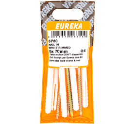 Eureka 6P80 6 x 70 mm Nail In Rimmed White 5 Pack