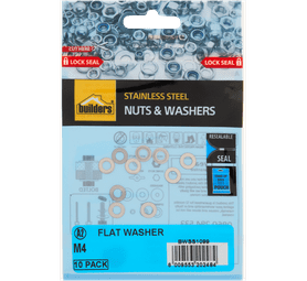 Build and Fix 10 x Stainless Steel Flat Washers (4mm)