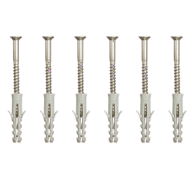Eureka 3K30 4 x 50 mm Wall Plug And Screw 6 Pack