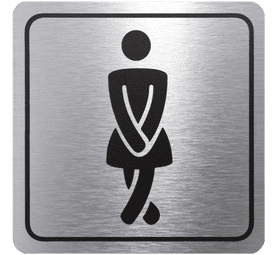 Parrot Products Ladies Toilet Sign Black and Silver 150 x 150 mm