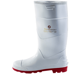 Bata Jobber Gumboot White and Red Size 10