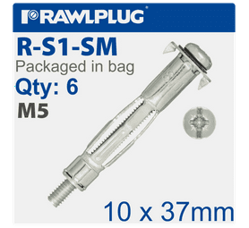 Rawlplug Interset Cavity Fixing M5 x 37 mm