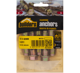 Build and Fix 5 x Sleeve Anchors 12 x 60 mm