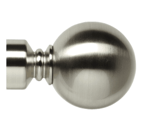 Design House Solid Ball Finial for Steel Rods Brushed Silver 25 mm
