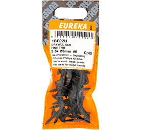 Eureka 40 x Fine Thread Drywall Screws 3.5 x 25 mm