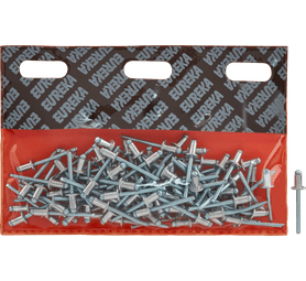 Eureka 100 x Aluminium Open Blind Rivets 4.8 x 8 mm