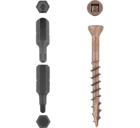 Eureka 2000 x Smooth Shank Decking Screws Copper 4 x 40 x 4 mm