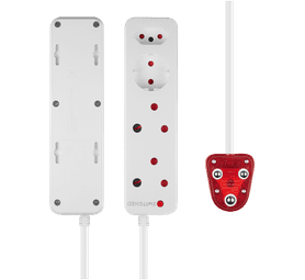 Switched High Surge 4 Way Multi-plug 5000 mm