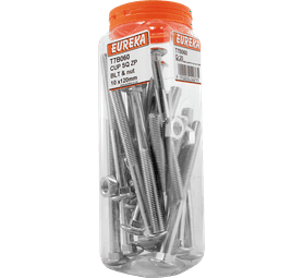 Eureka 20 x Zinc Plated Square Cup Bolts and Nuts 10 x 120 mm