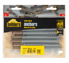 Build and Fix 15 x Nylon Nail in Anchors 8 x 100 mm