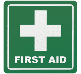 Parrot Products First Aid Sign Green and White 150 x 150 mm