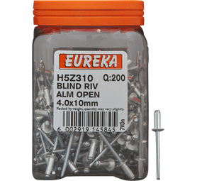 Eureka 200 x Blind Open Rivets 4.0 x 10 mm