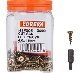 Eureka H1F005 4.0 x 16 mm Cut Screw Full Thread 200 Pack