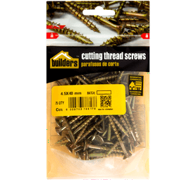 Build and Fix 75 x Cut Thread Screws 4.5 x 40 mm