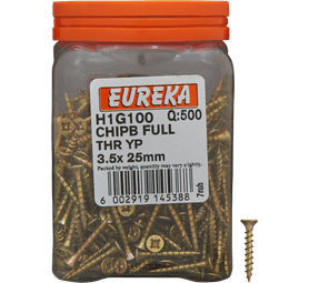 Eureka H1G100 3.5 x 25 mm Chipboard Screw Full 500 Pack