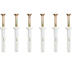 Eureka 6P20 5 x 35 mm Nail In Rimmed White 6 Pack