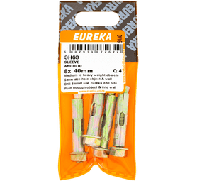 Eureka 8 x 40 mm Sleeve Anchor 4 Pack