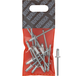 Eureka 15 x Aluminium Open Blind Rivets 4.8 x 10 mm