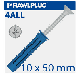Rawlplug Universal Plugs and Screws Blue 10 x 50 mm