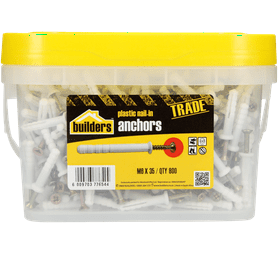 Build and Fix 800 x Plastic Nail in Anchors 6 x 35 mm