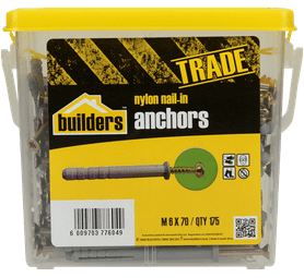 Build and Fix 175 x Nylon Nail in Anchors 6 x 70 mm