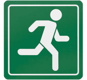 Parrot Products Running Man Sign Green and White 150 x 150 mm